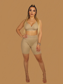  LUNCH DATE RIBBED SHORT SET
