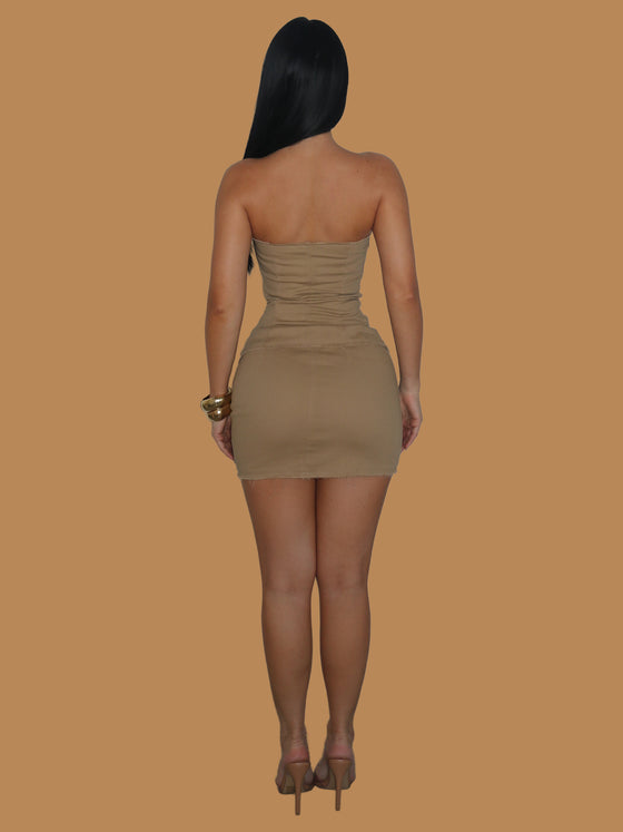 LACE UP TUBE TOP AND MINI SKIRT SET