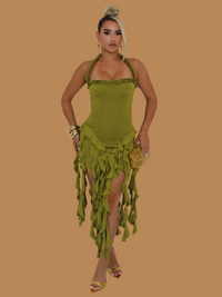 SETTING TRENDS RUFFLE DETAIL DRESS