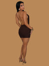 SHE’S THAT GIRL MINI DRESS BROWN