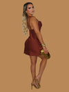 SEQUIN STARFISH SATIN MINI DRESS