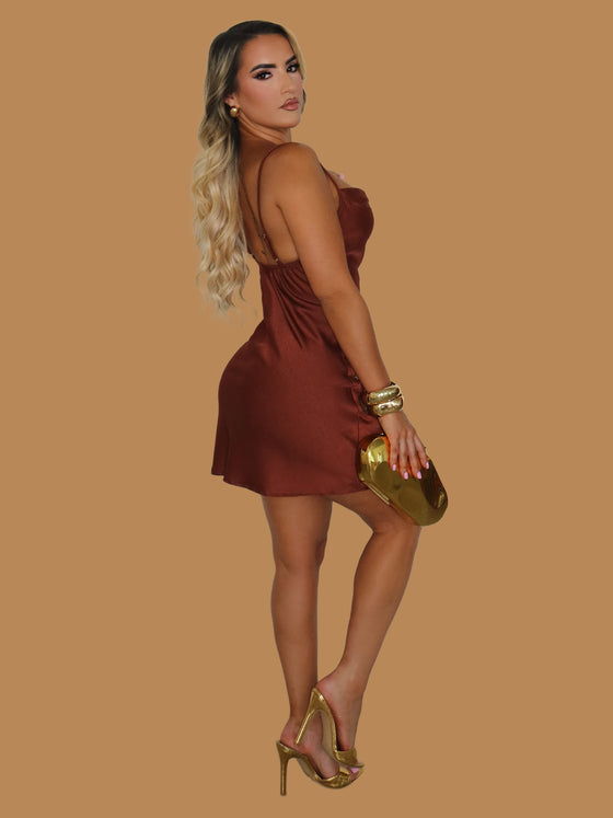 SEQUIN STARFISH SATIN MINI DRESS