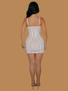 LUXE LACE CORSET MINI DRESS WHITE
