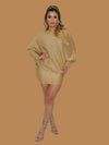 GOLD METALLIC KNIT DRESS