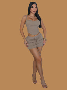  FRENCH TERRY CONTRAST TANK TOP & MINI SKORT SET