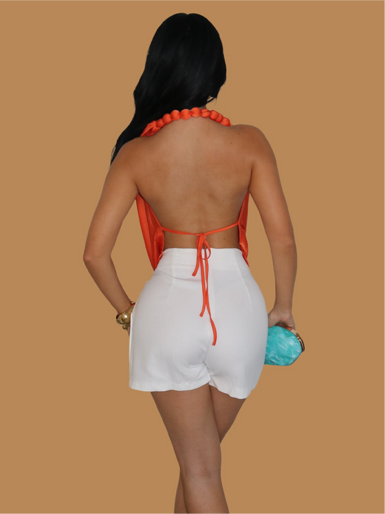 THE DRAPE EFFECT TOP ORANGE