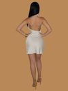CLASSY SOFT SATIN MINI DRESS IVORY