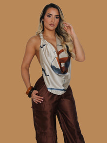  THE DRAPE EFFECT TOP BRONZE