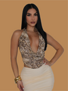 SNAKESKIN DRAPE TOP