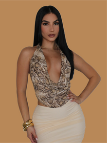  SNAKESKIN DRAPE TOP