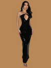 HAUTE BACKLESS SEQUINS MAXI DRESS