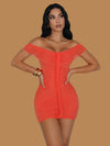 BRAIDED MESH MINI DRESS