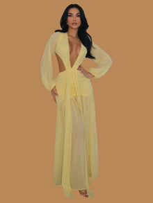  GOLDEN GIRL PLUNGE MAXI DRESS