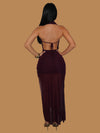 PLUM ALLURE PLUNGE MAXI DRESS