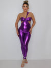 METALLIC PURPLE JUMPSUIT - FINAL SALE