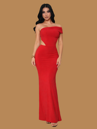LADY IN RED MAXI DRESS