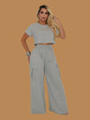 CUTE AND CASUAL CARGO PANT SET