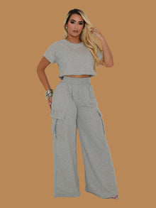  CUTE AND CASUAL CARGO PANT SET