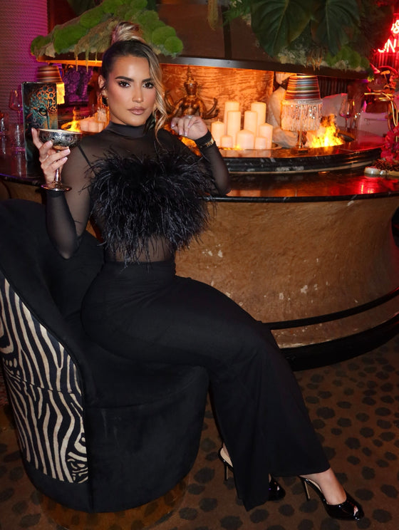 LUX FEATHER MAXI DRESS