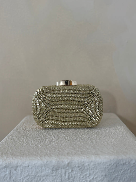 GOLD ROPE DETAIL CLUTCH BAG