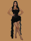 RUFFLE DRESS BLACK