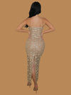 CHAMPAGNE GOLD LACE MAXI DRESS