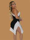 TWO TONE ONE SHOULDER DRESS