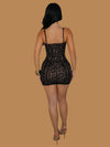 LUXE LACE CORSET MINI DRESS BLACK