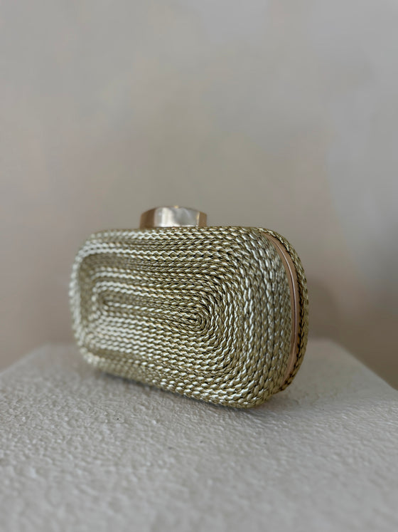 GOLD ROPE DETAIL CLUTCH BAG