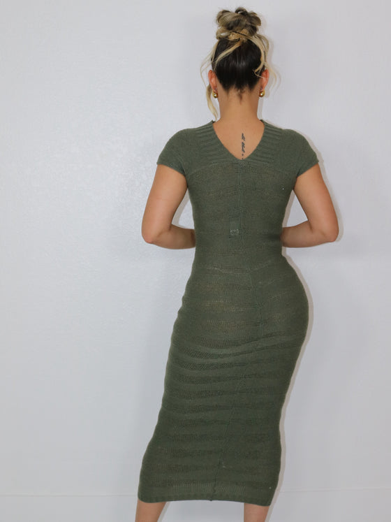 OLIVE MAXI DRESS - FINAL SALE