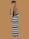 STRIPED KNIT MAXI SKIRT SET