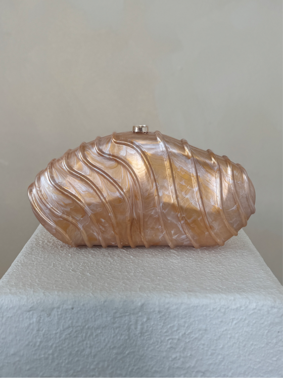 CHAMPAGNE ACRYLIC CLUTCH BAG