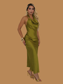  ELEGANCE SATIN MIDI DRESS