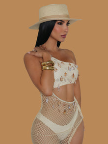  BEIGE LINED HAT