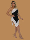 TWO TONE ONE SHOULDER DRESS
