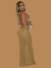 GOLD KNIT HIGH WAISTED SKIRT