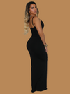 MESH DETAIL SCULPTING MAXI DRESS