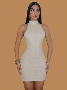  ULTRA SOFT DOUBLE SIDE JERSEY MOCK NECK MINI DRESS