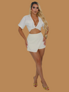 IVORY ASYMMETRIC SKORT