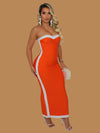 ONE OF ONE BANDAGE MAXI DRESS ORANGE