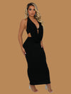 OFF TO A RESORT MAXI SKIRT SET BLACK