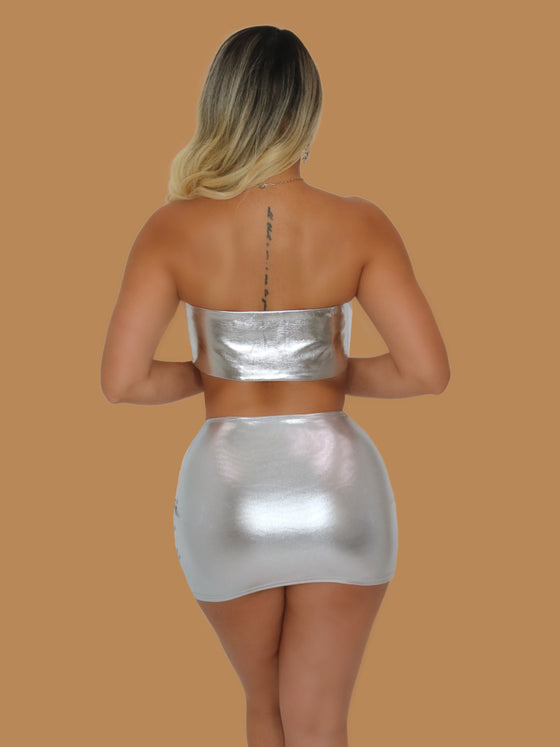 METALLIC MINI SKIRT