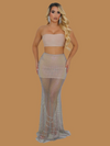 BIG DEAL MESH RHINESTONE MAXI SKIRT