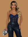 NAVY MESH BODYSUIT