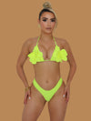 FUN IN THE SUN FLOWER BIKINI NEON YELLOW