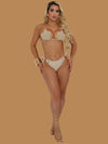 MACRAME FLOWER SCRUNCH BIKINI NUDE