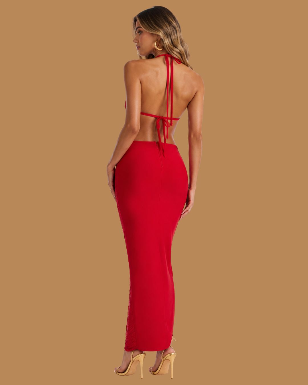FRINGE AFFAIR BANDAGE MAXI DRESS