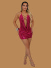 PARTY DRAPE SEQUINS MINI DRESS