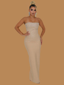  DIAMONDS DANCING BANDAGE MAXI DRESS