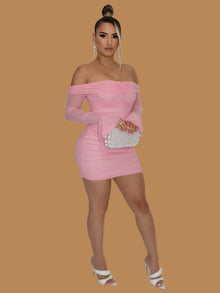  CLASSY MESH DRESS PINK